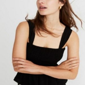 NWT New Madewell Smock Ruffle Peplum Tank XS
